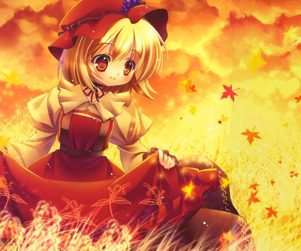 Das Autumn Anime Girl Wallpaper 960x800
