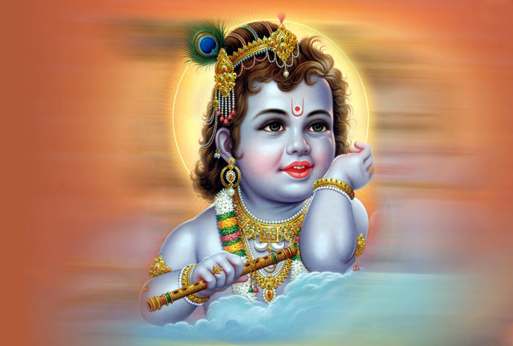 NonWoven Lord Krishna Wallpaper