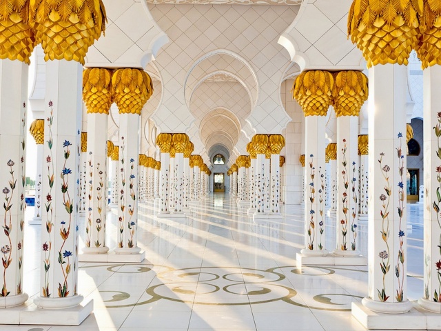 Обои Sheikh Zayed Grand Mosque Abu Dhabi 640x480