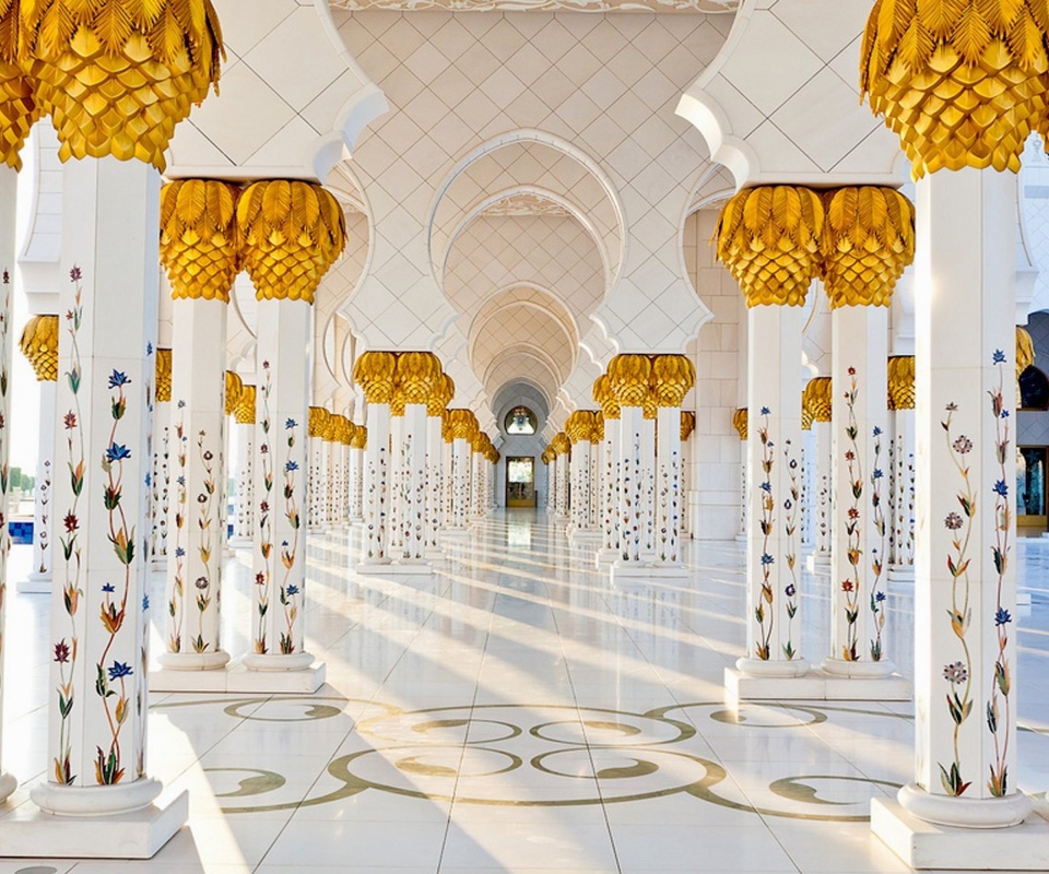 Обои Sheikh Zayed Grand Mosque Abu Dhabi 960x800