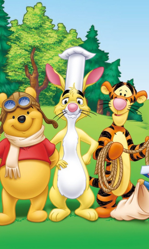 Das Pooh and Friends Wallpaper 480x800