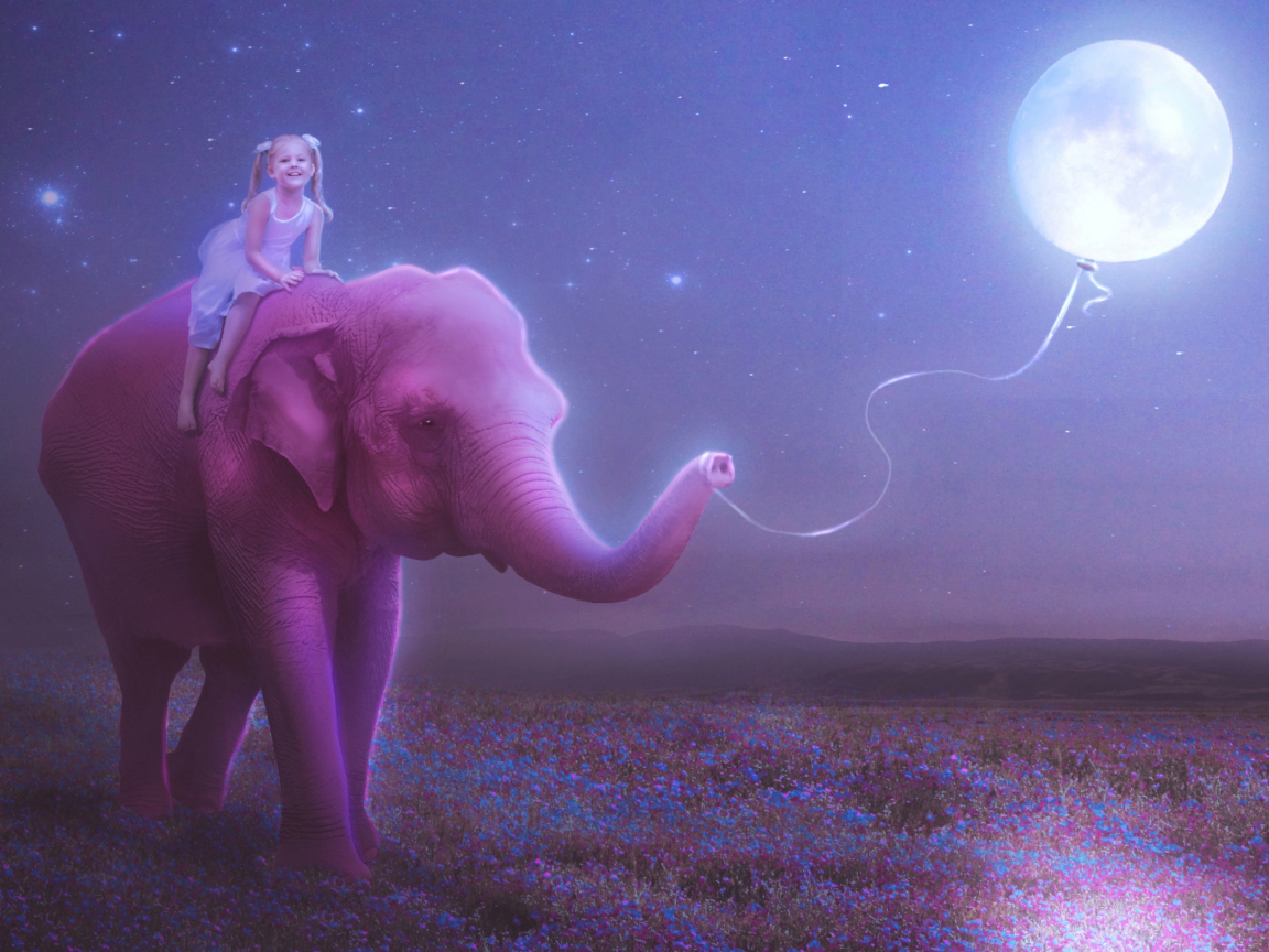 Child And Elephant wallpaper 1152x864