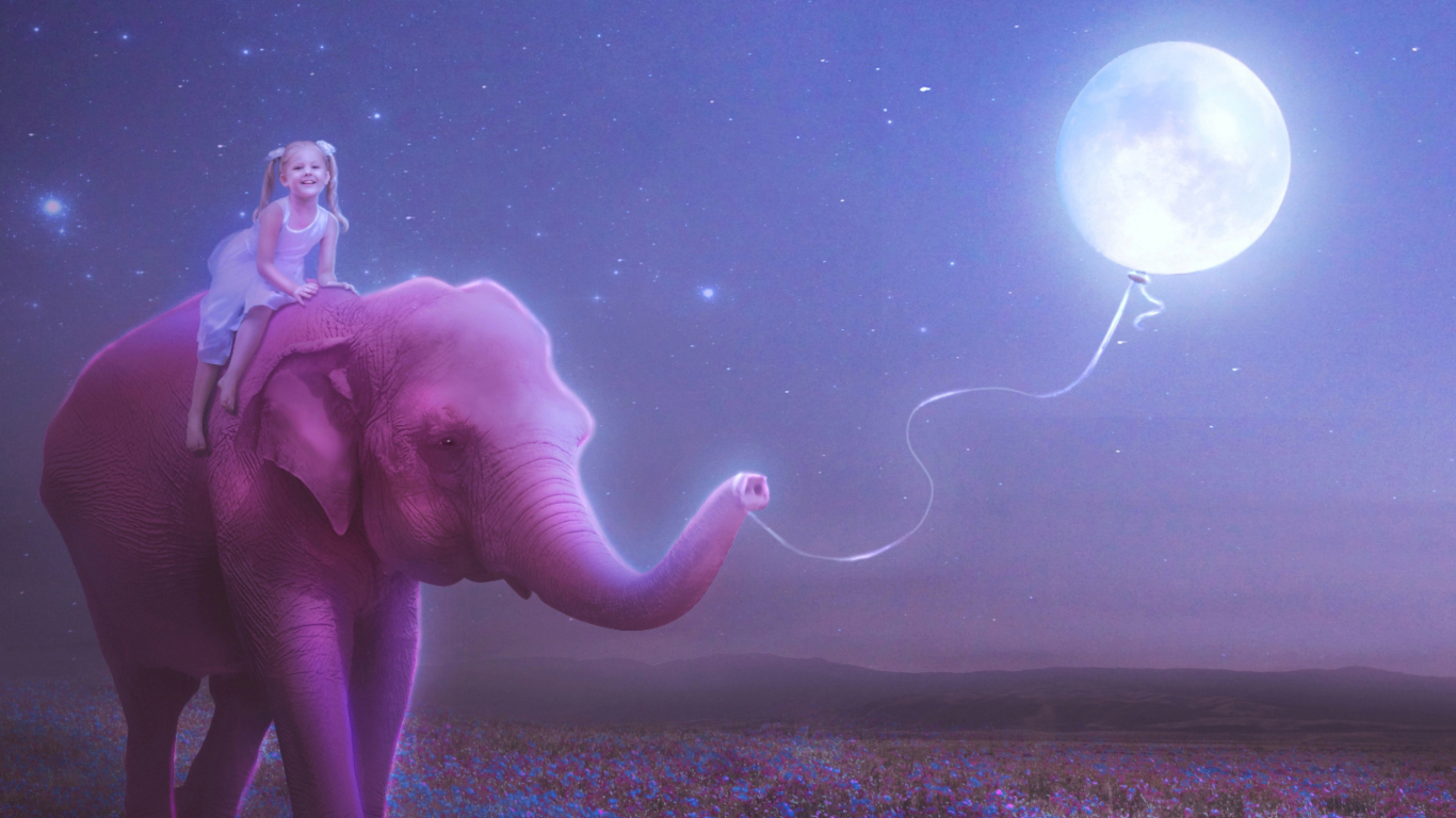 Child And Elephant wallpaper 1366x768