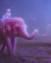 Child And Elephant wallpaper 176x220