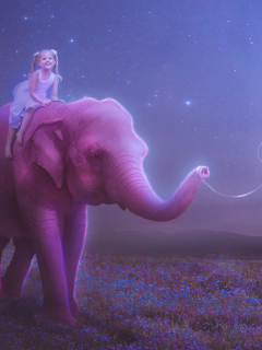 Child And Elephant screenshot #1 240x320