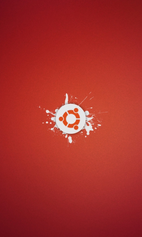 Обои Ubuntu Logo 480x800