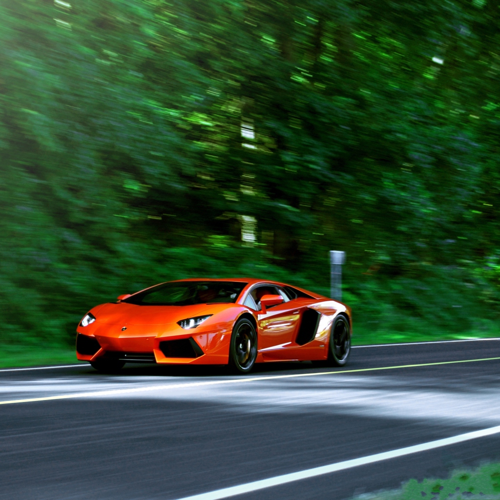 Fondo de pantalla Orange Lamborghini Aventador Lp700-4 1024x1024