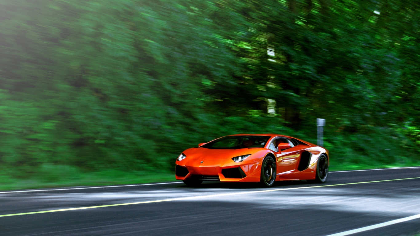 Orange Lamborghini Aventador Lp700-4 screenshot #1 1366x768