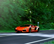 Orange Lamborghini Aventador Lp700-4 screenshot #1 176x144