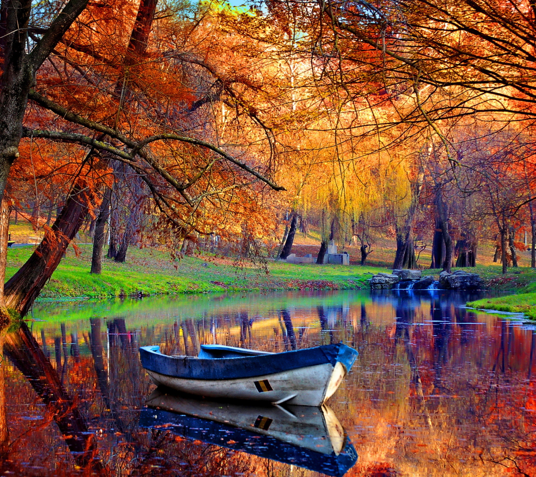 Das September Autumn River Wallpaper 1080x960