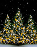 Обои Christmas Trees in Light 128x160