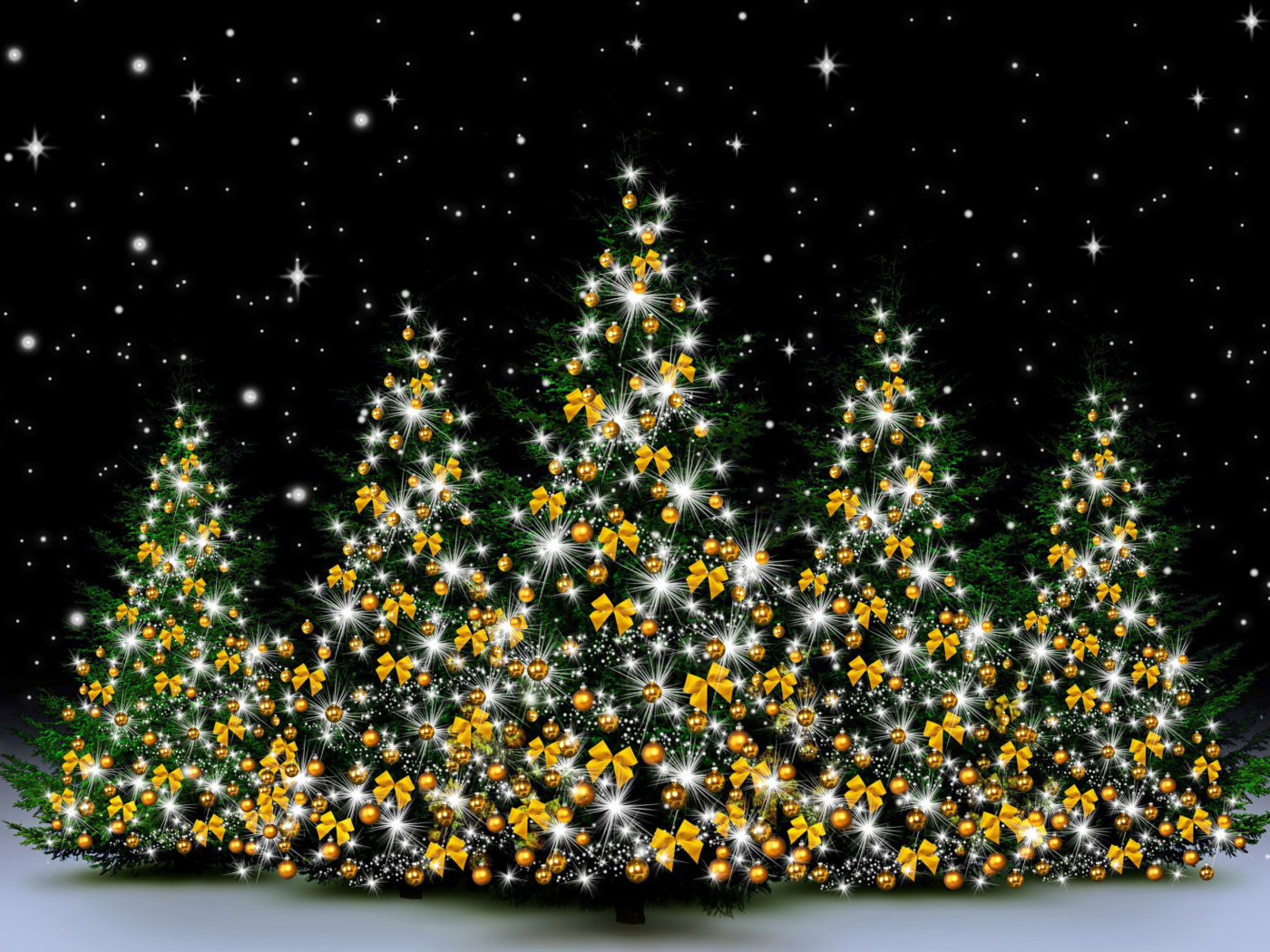 Christmas Trees in Light wallpaper 1400x1050