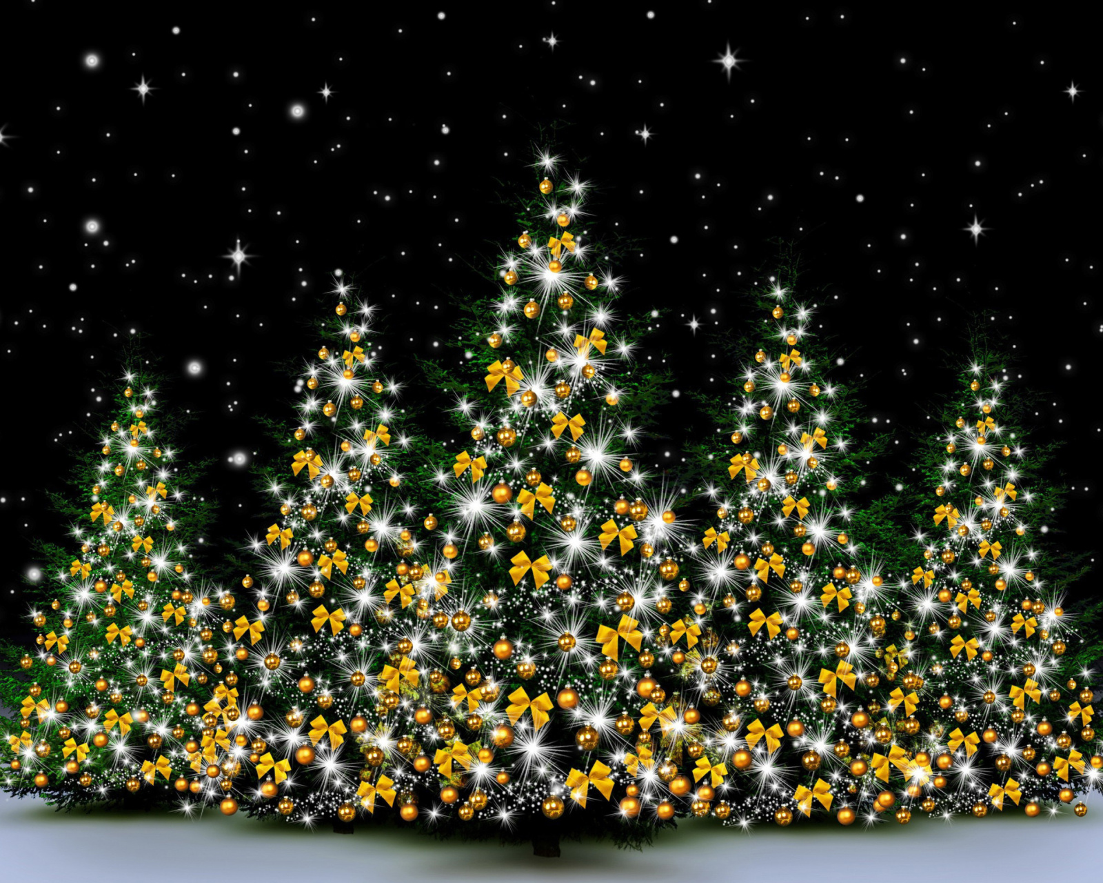 Screenshot №1 pro téma Christmas Trees in Light 1600x1280