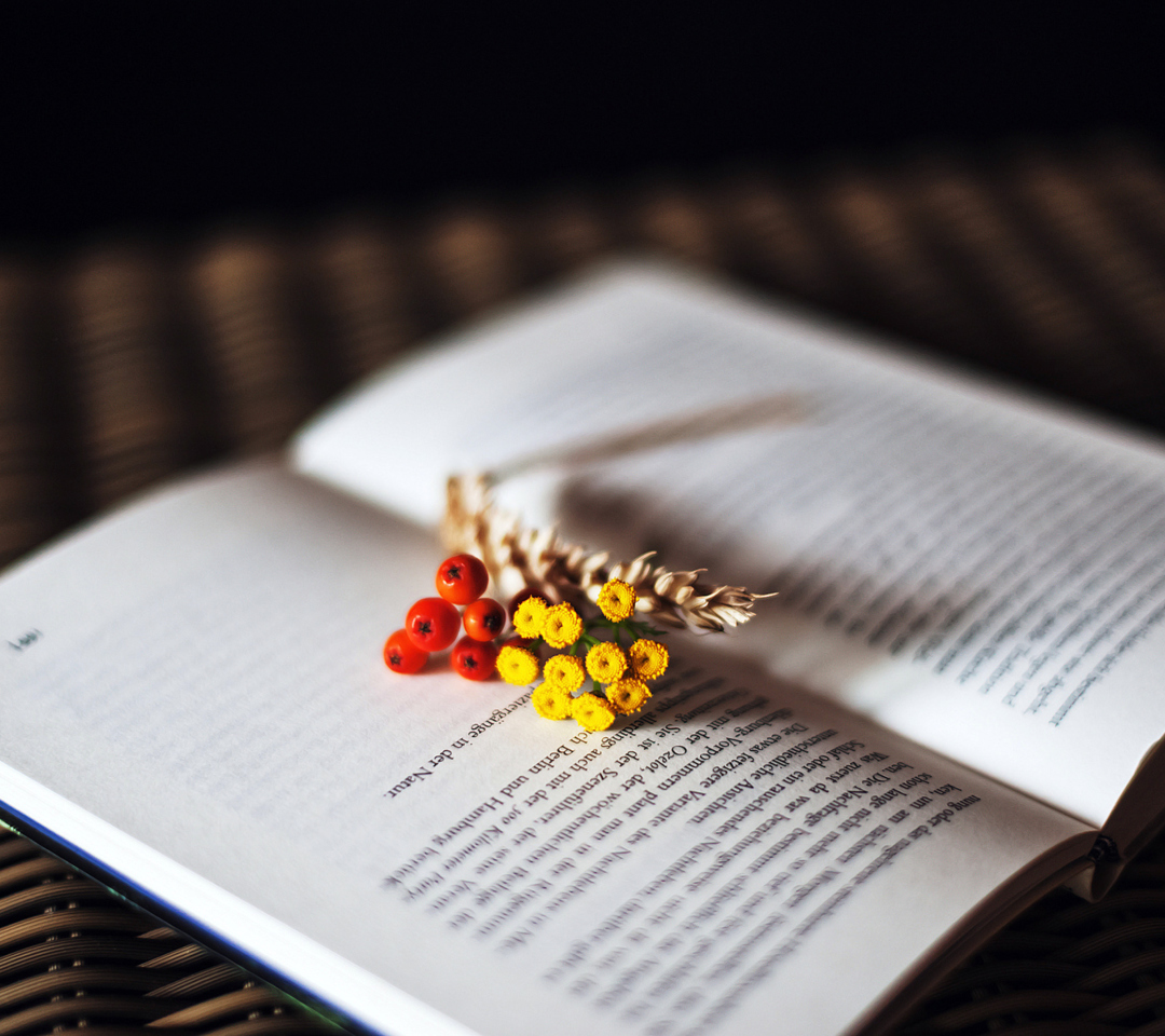 Berries And Flowers On Book screenshot #1 1080x960
