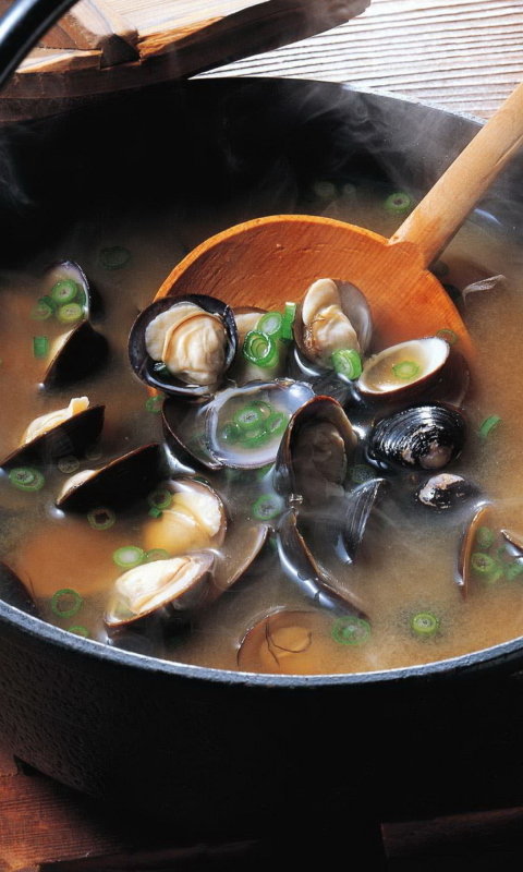 Fondo de pantalla Mussels Soup 480x800