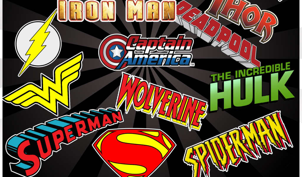 Das Superhero Logos Wallpaper 1024x600