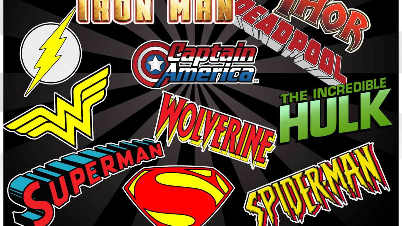 Superhero Logos wallpaper 1280x720