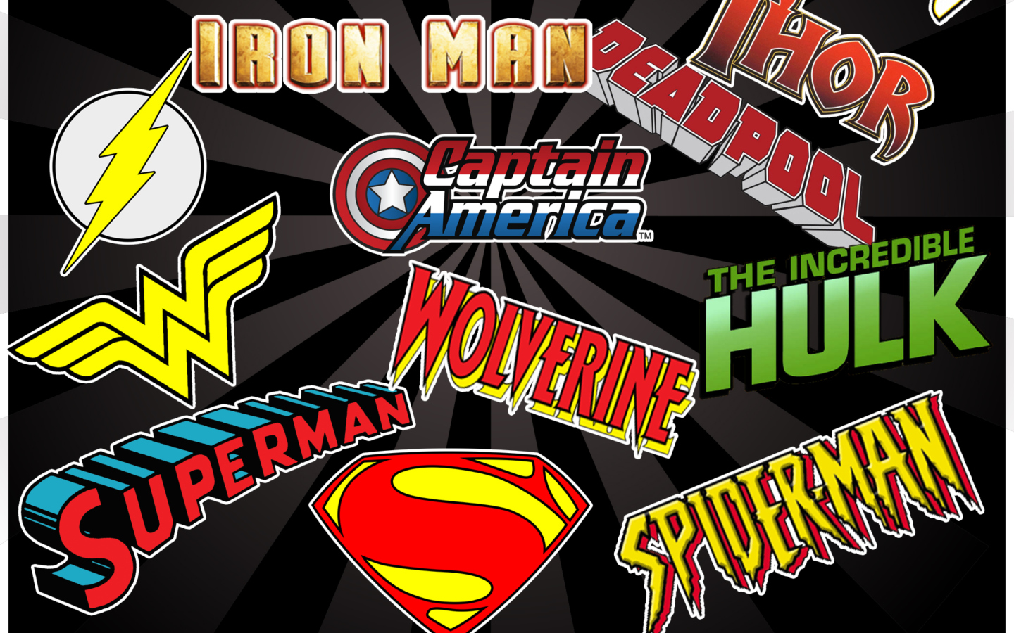 Superhero Logos wallpaper 1440x900