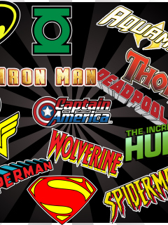 Fondo de pantalla Superhero Logos 240x320