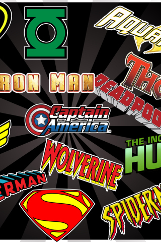 Superhero Logos wallpaper 320x480