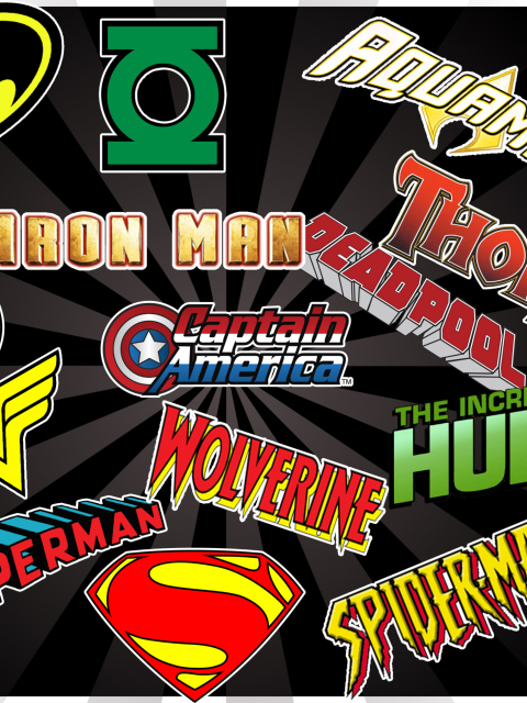 Fondo de pantalla Superhero Logos 480x640