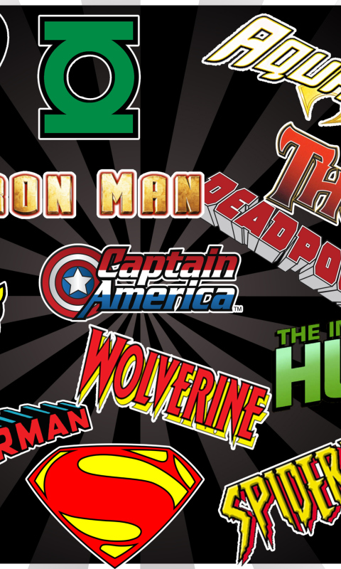 Superhero Logos wallpaper 480x800