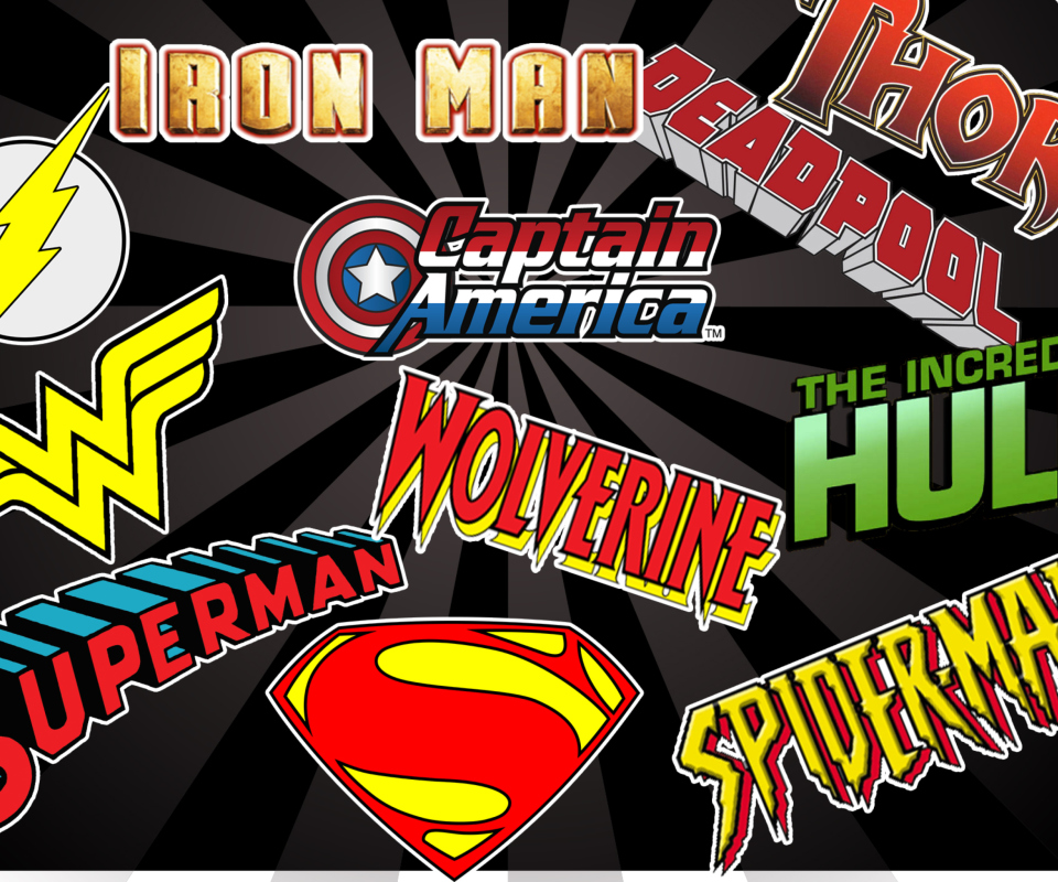 Обои Superhero Logos 960x800