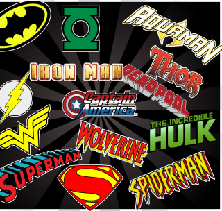 Superhero Logos - Obrázkek zdarma pro iPad
