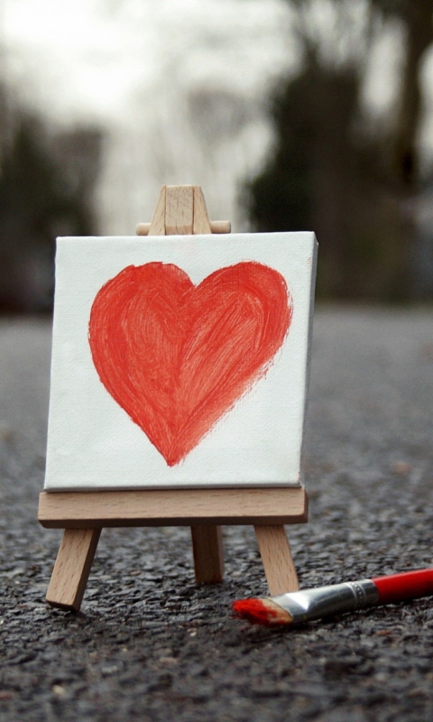 Painted Heart wallpaper 480x800