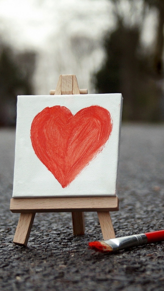 Das Painted Heart Wallpaper 640x1136