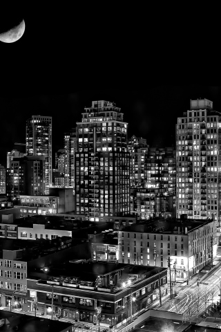 Fondo de pantalla Night Canadian City 320x480