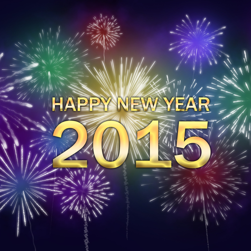 Fondo de pantalla New Year Fireworks 2015 1024x1024