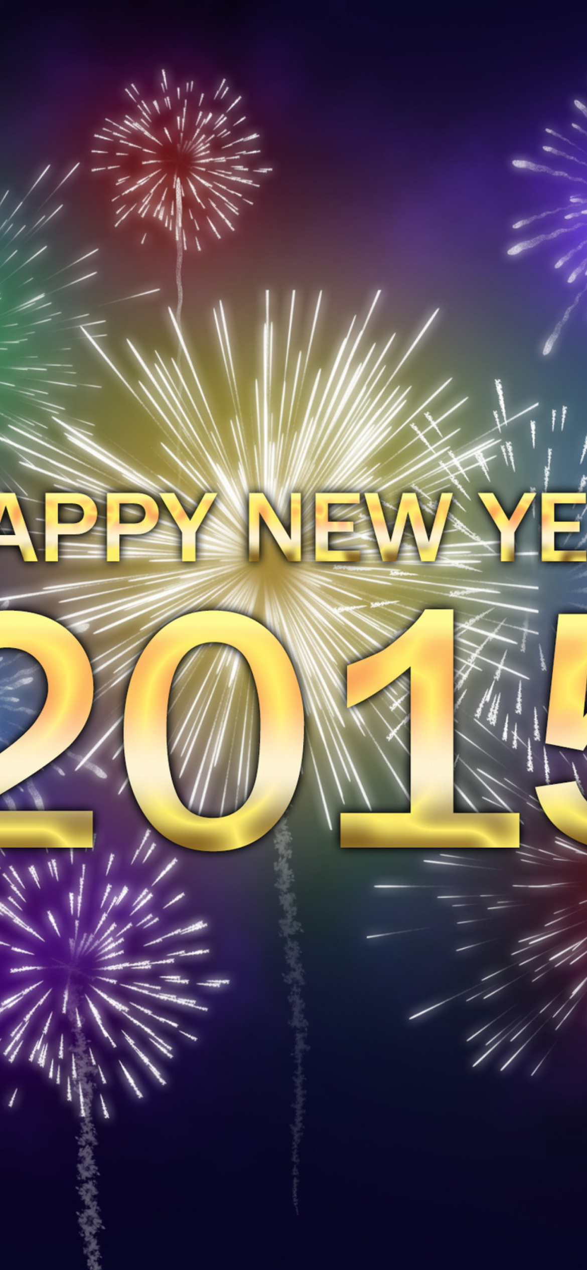 Das New Year Fireworks 2015 Wallpaper 1170x2532