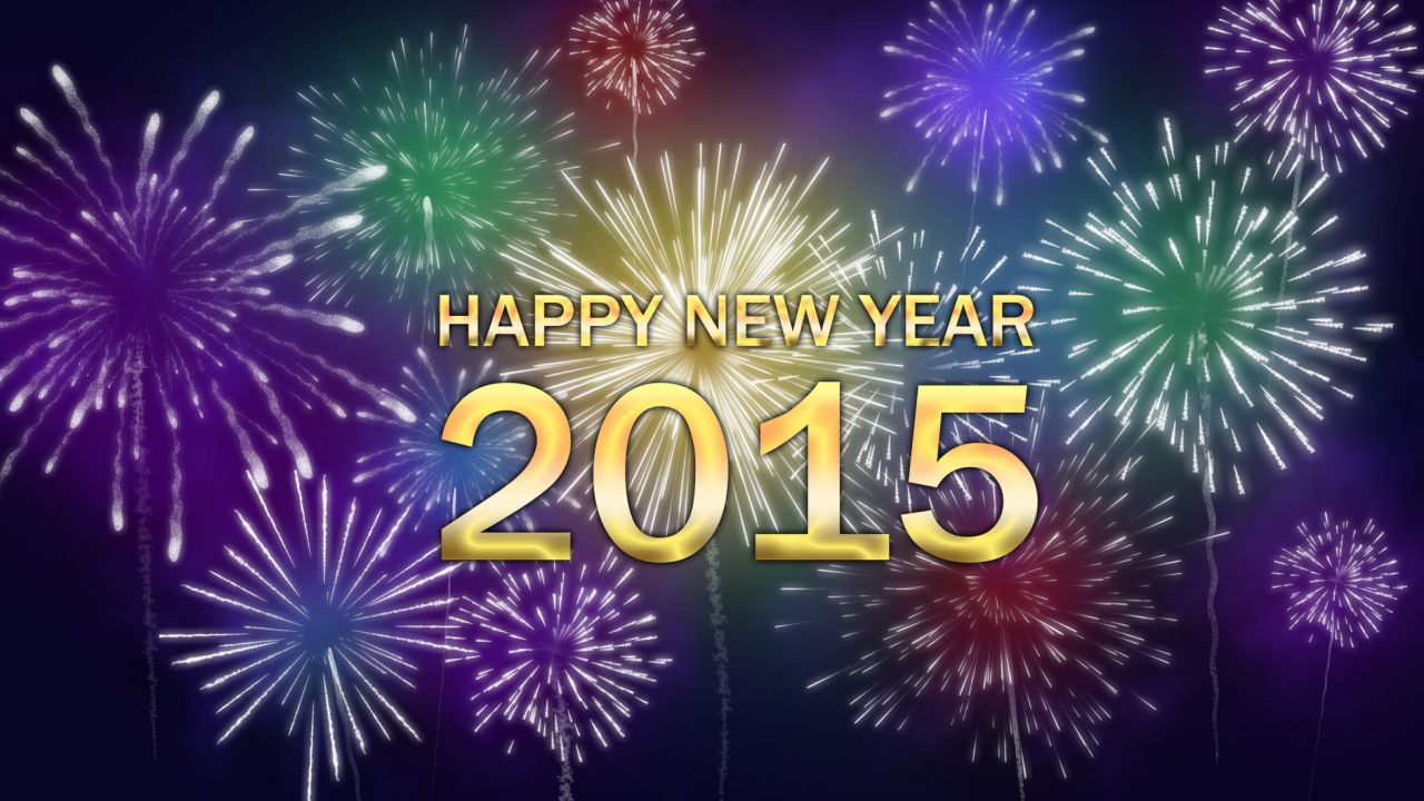 Sfondi New Year Fireworks 2015 1280x720