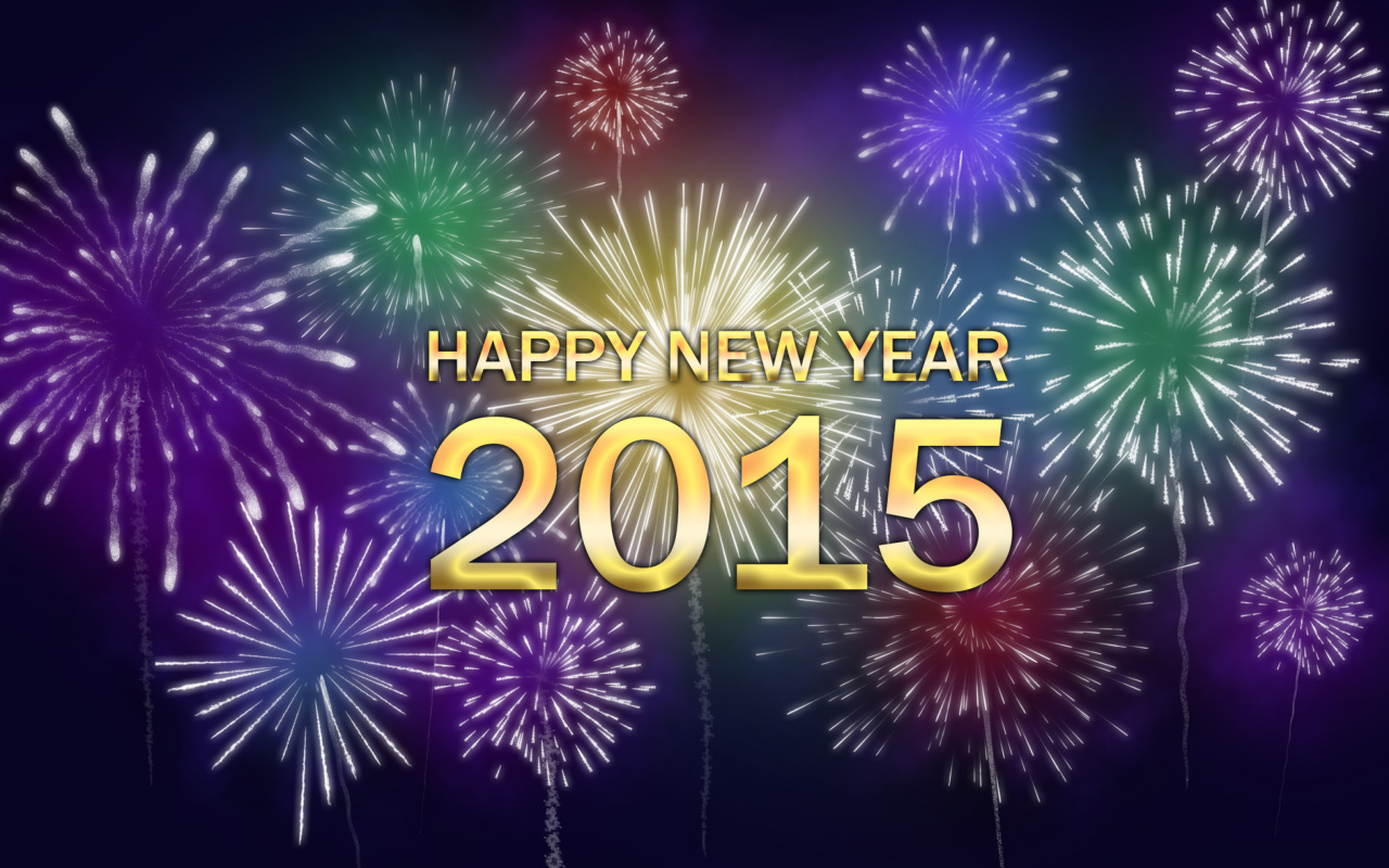 Обои New Year Fireworks 2015 1280x800