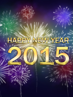 Обои New Year Fireworks 2015 240x320