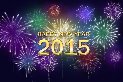 Обои New Year Fireworks 2015 480x320