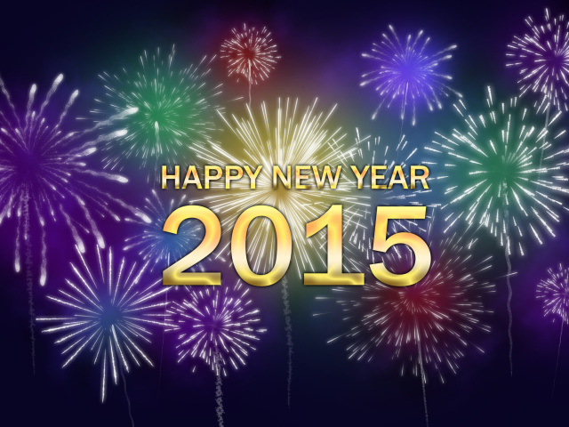 New Year Fireworks 2015 wallpaper 640x480