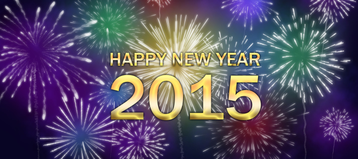 Fondo de pantalla New Year Fireworks 2015 720x320