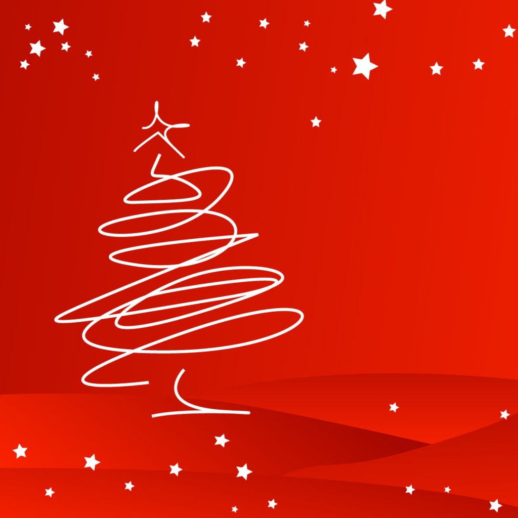Das Merry Christmas Red Wallpaper 1024x1024