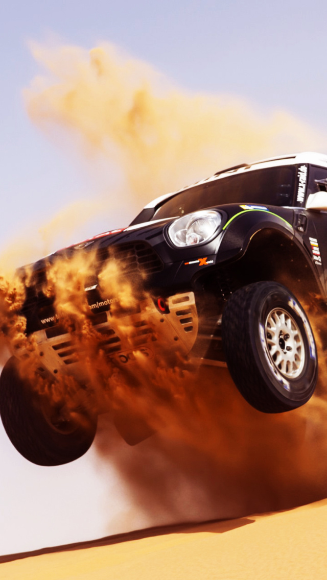 Fondo de pantalla Mini Cooper Countryman Dakar Rally 640x1136
