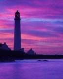 Sfondi Lighthouse under Purple Sky 128x160