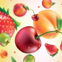 Обои Drawn Fruit and Berries 128x128