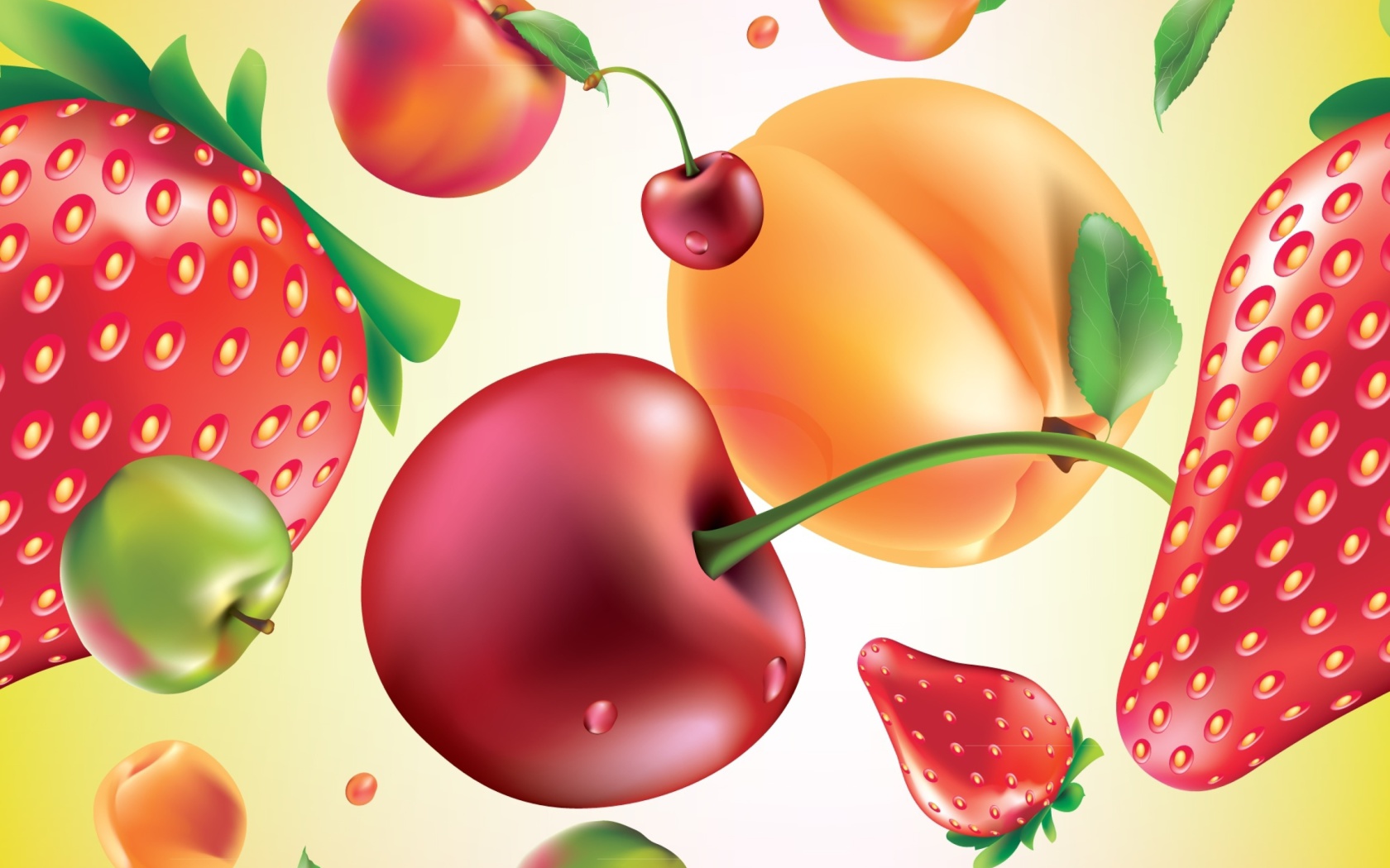 Обои Drawn Fruit and Berries 1680x1050