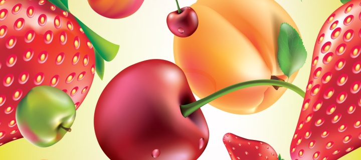 Drawn Fruit and Berries screenshot #1 720x320