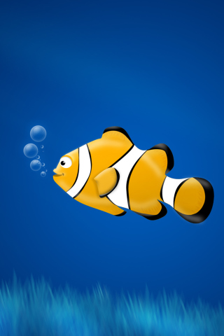 Обои Little Yellow Fish 320x480