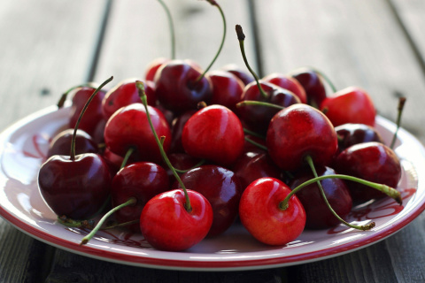 Cherry Plate wallpaper 480x320