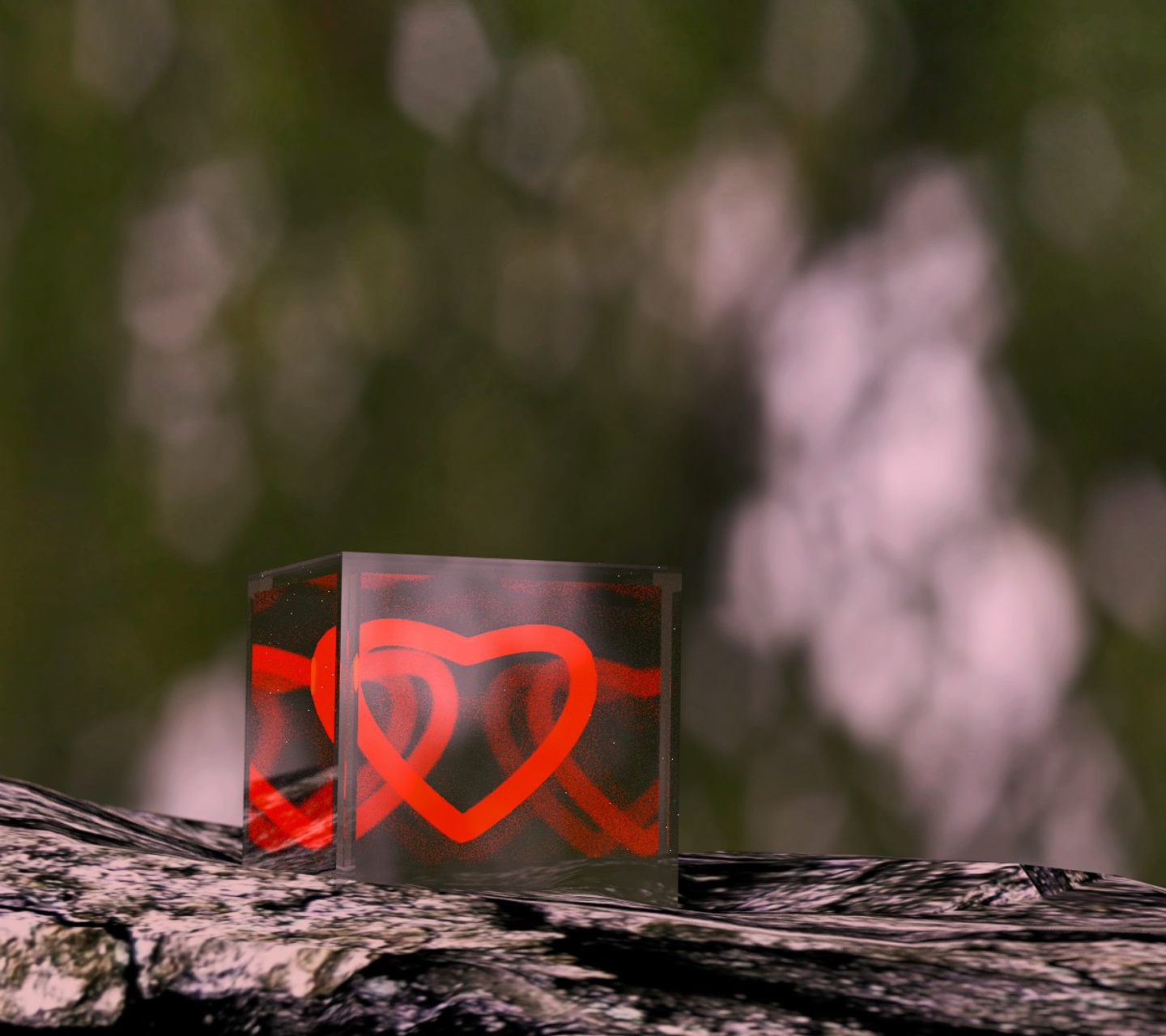 Fondo de pantalla Heart In Cube 1440x1280