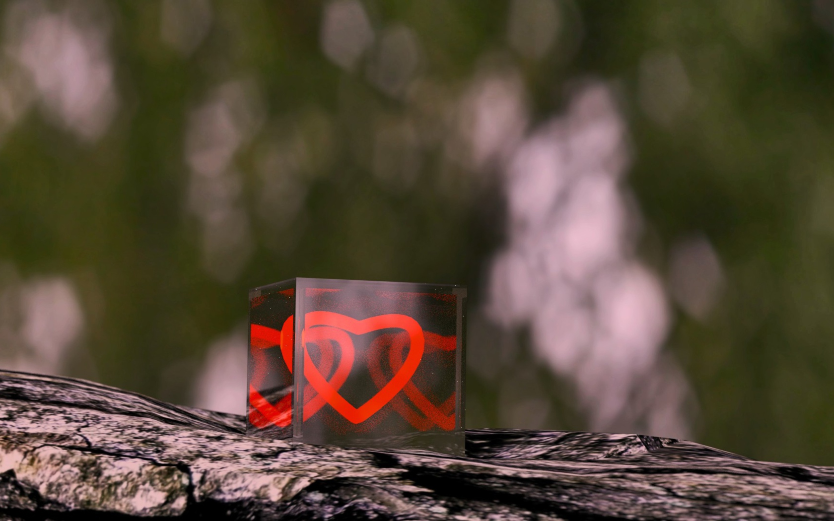 Обои Heart In Cube 1680x1050