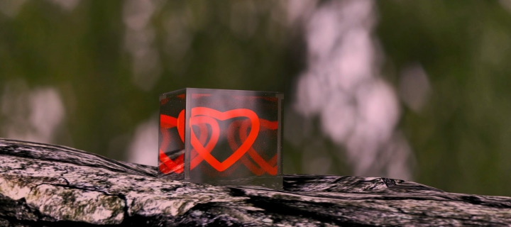Обои Heart In Cube 720x320